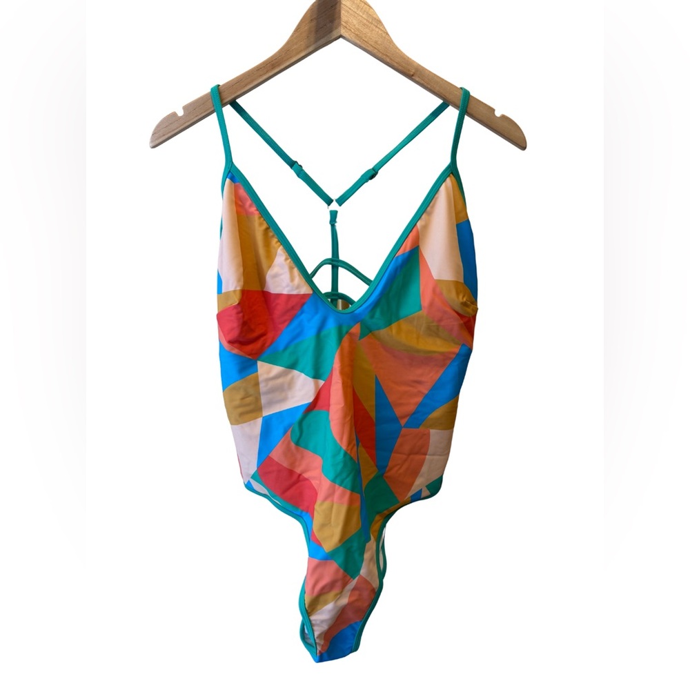 Cupshe Multi-Color Geo Strappy Tummy Control One-Piece, XL NWT
